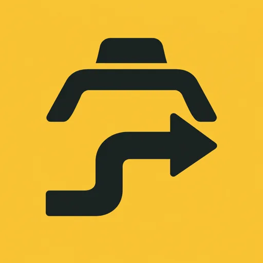 Taxi Bildmarke mit Richtungspfeil